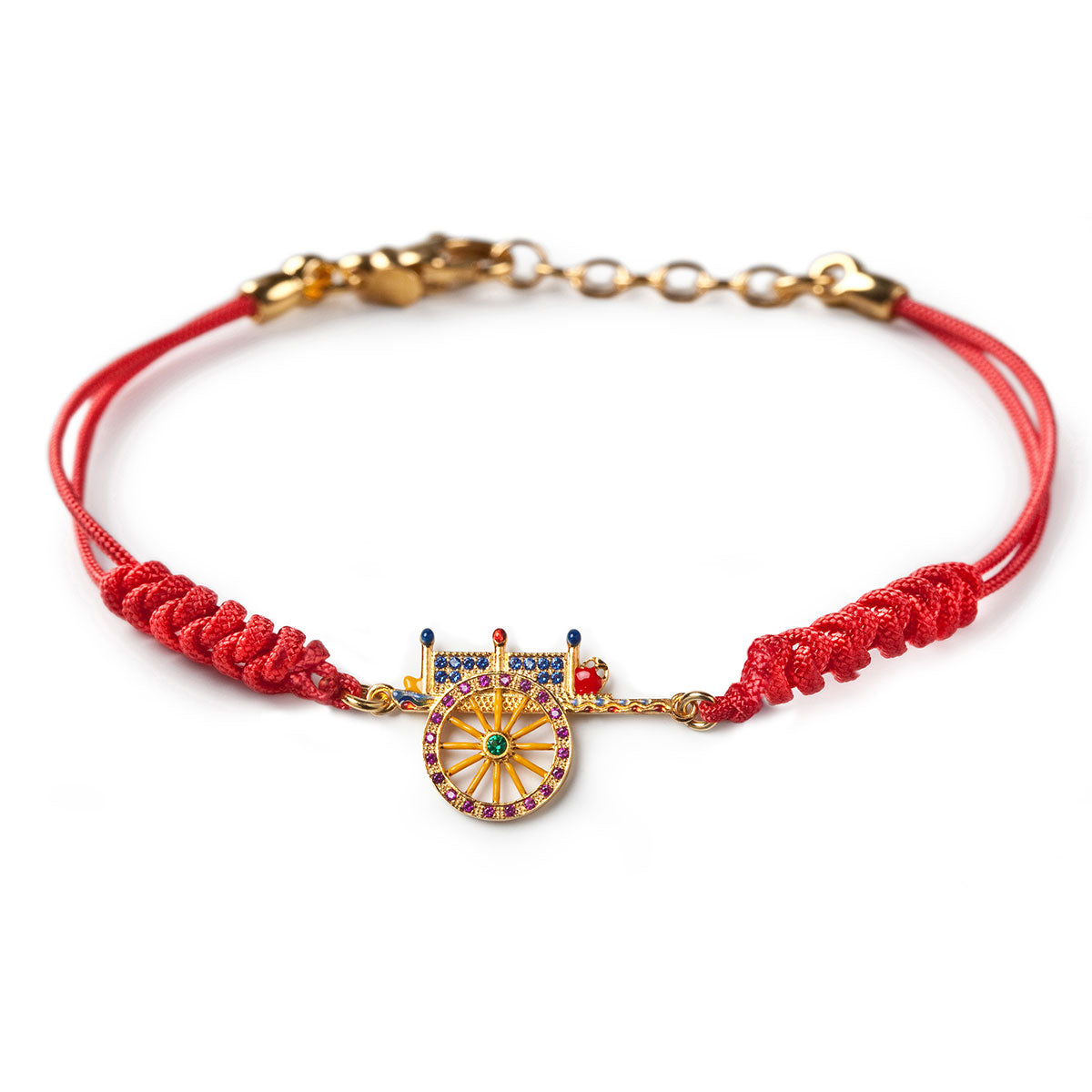 Bracciale donna Isola Bella Carretto Siciliano in argento, cordoncino e  zirconi 20000132