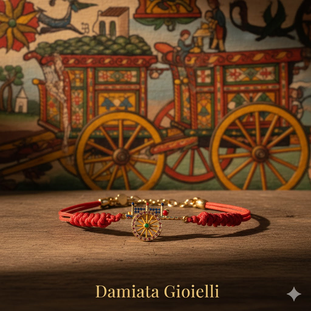 Bracciale donna Isola Bella Carretto Siciliano in argento, cordoncino e  zirconi 20000132