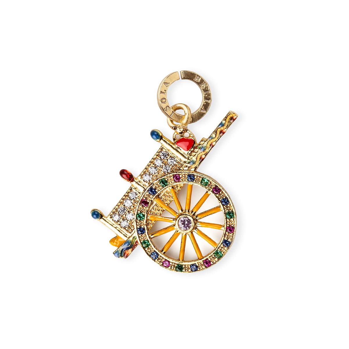 Charm donna Isola Bella Carretto Siciliano in argento e zirconi 20000141