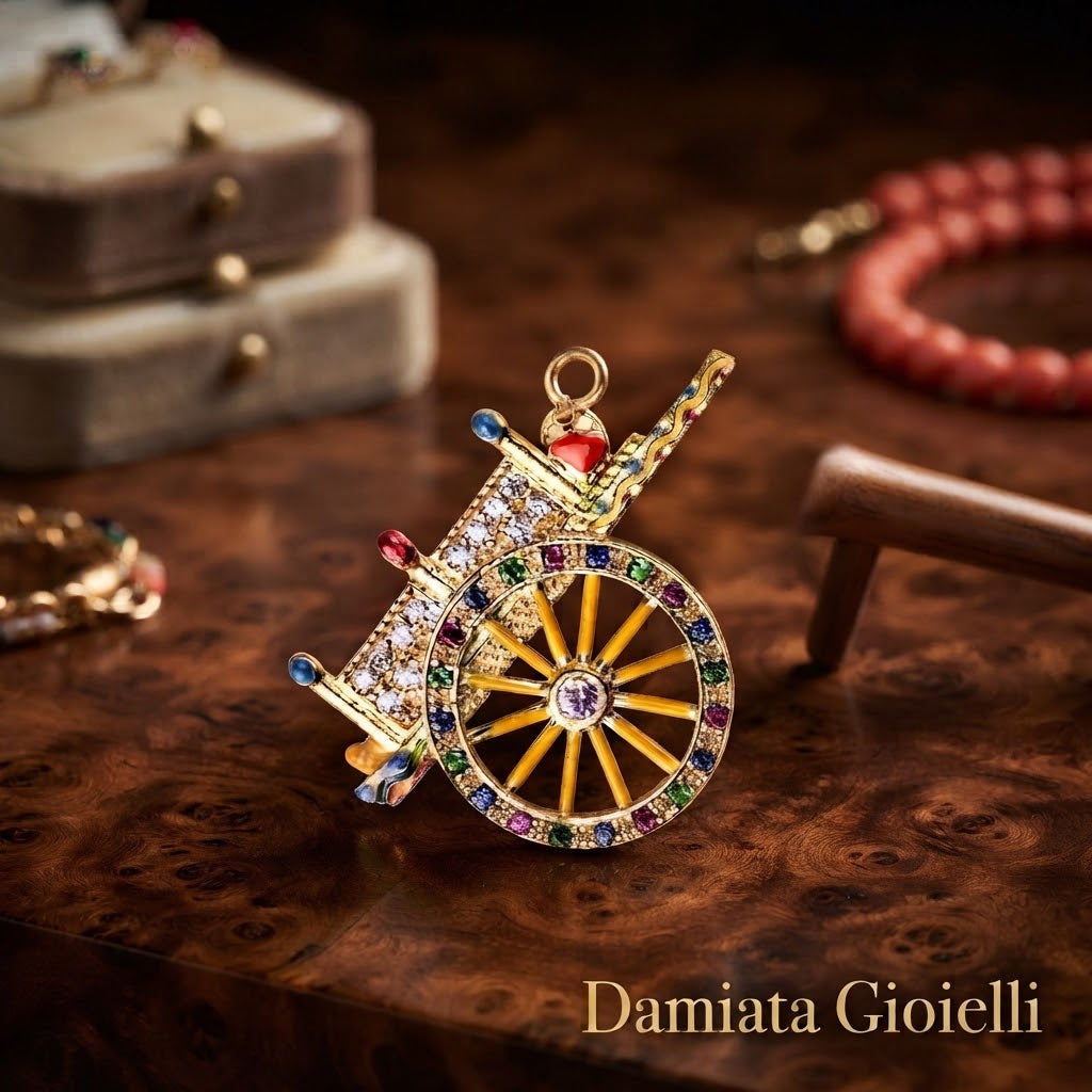 Charm donna Isola Bella Carretto Siciliano in argento e zirconi ref. 20000141