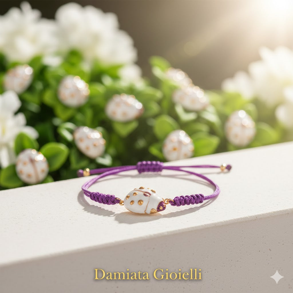 Bracciale donna Isola Bella Coccinella in argento e cordino 20000170