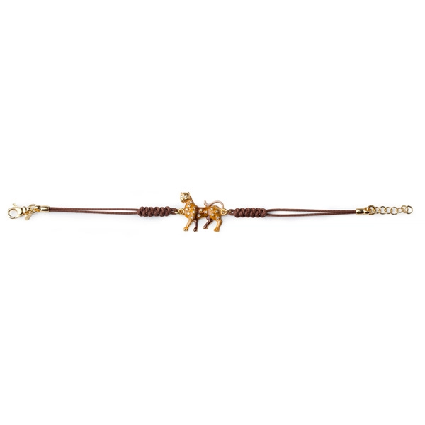 Bracciale donna Isola Bella Leopardo in argento, zirconi e cordoncino 20000209