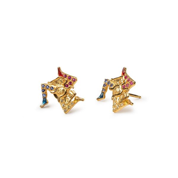 Orecchini donna Isola Bella Trinacria in argento e zirconi 20000579