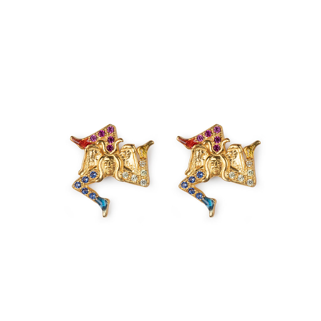 Orecchini donna Isola Bella Trinacria in argento e zirconi 20000579