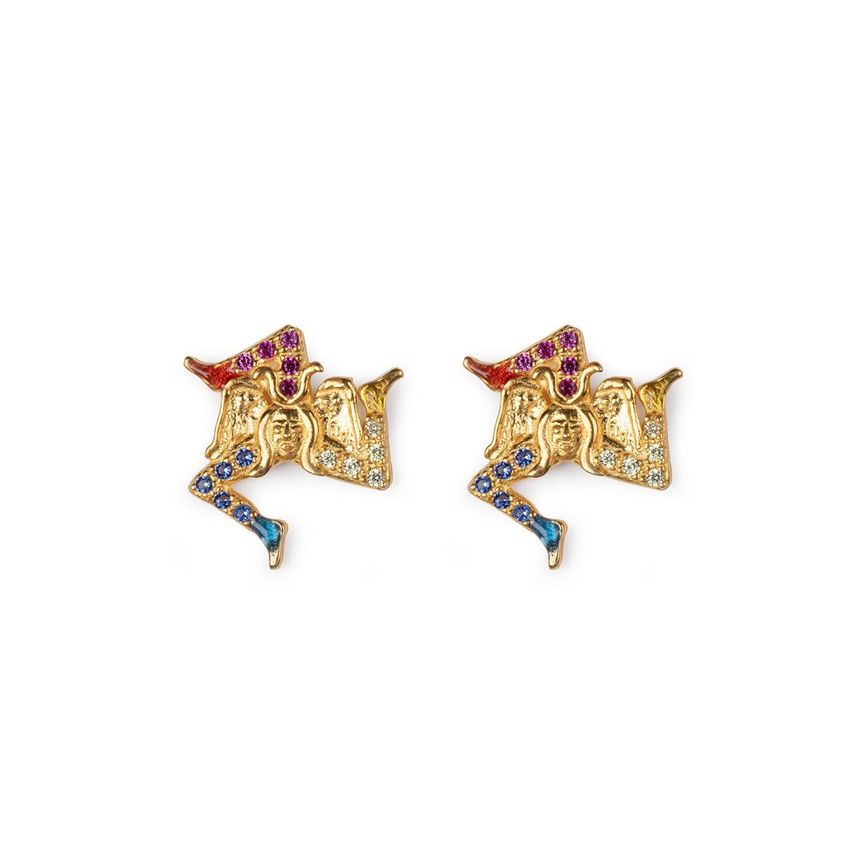 Orecchini donna Isola Bella Trinacria in argento e zirconi 20000579