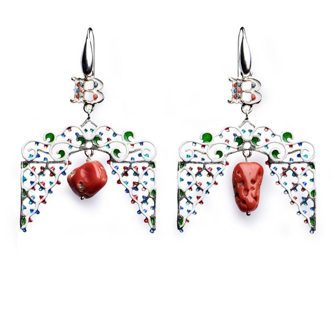 Orecchini donna Isola Bella Luminarie in argento e corallo 20000698