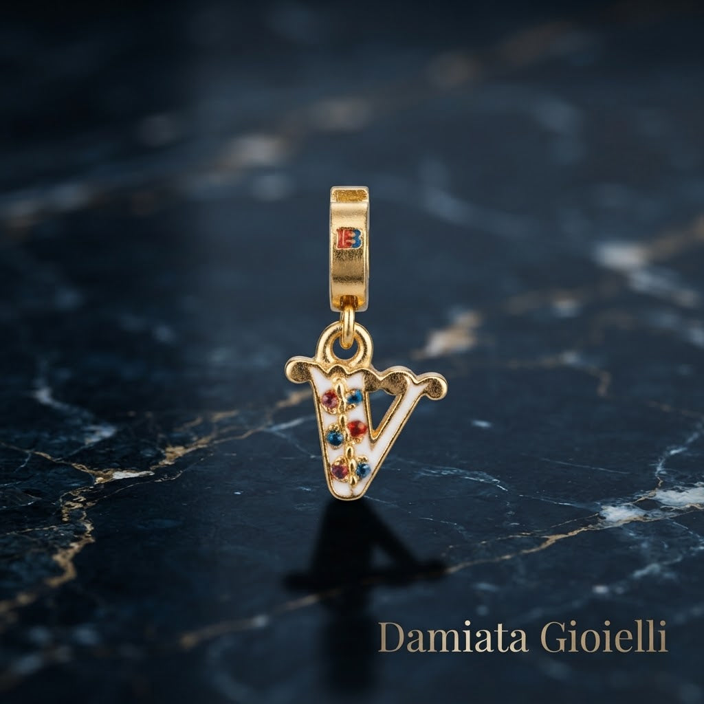 Charm donna Isola Bella Lettera V in argento ref. 20000733