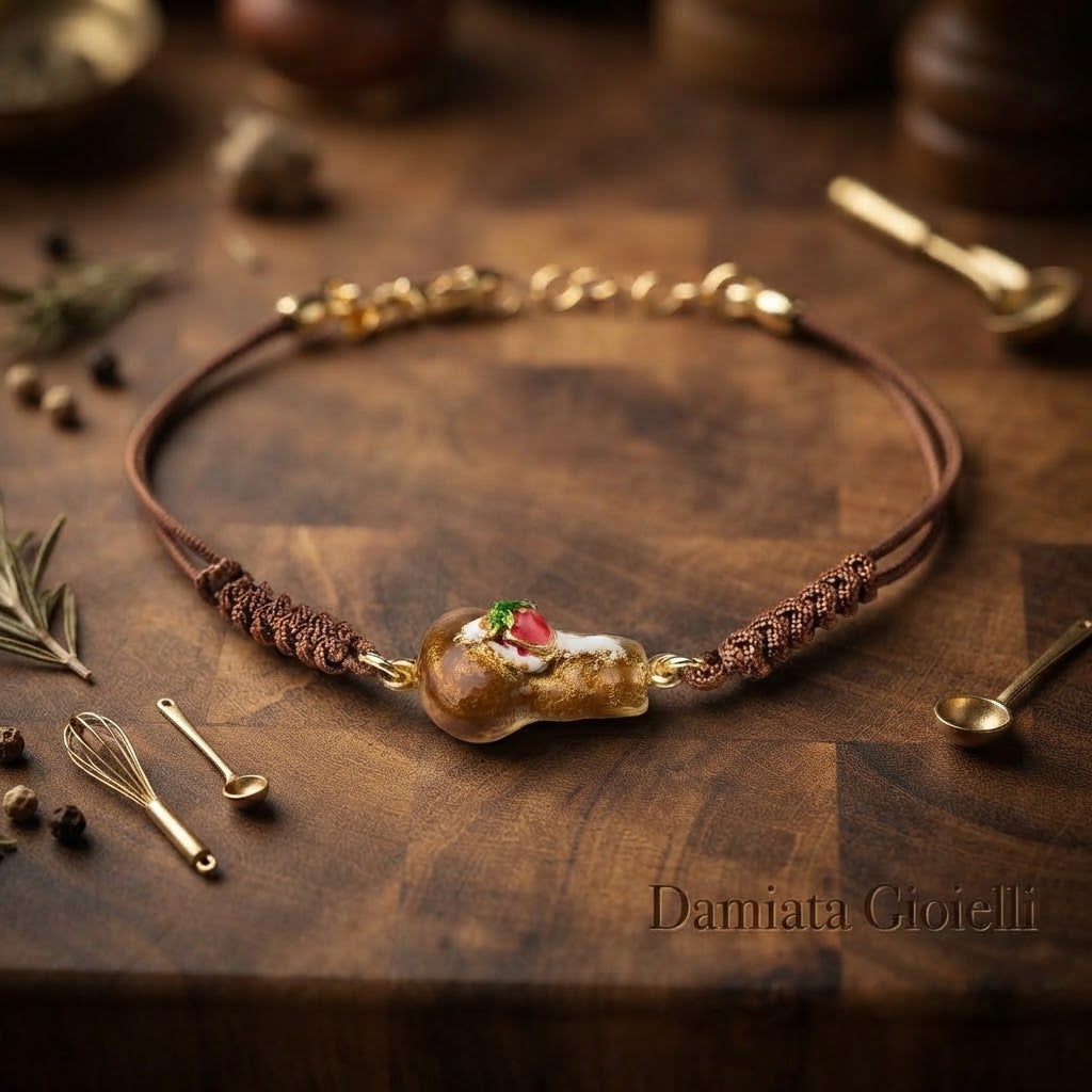 Bracciale unisex Isola Bella U Babà in argento e cordino ref. 20000770