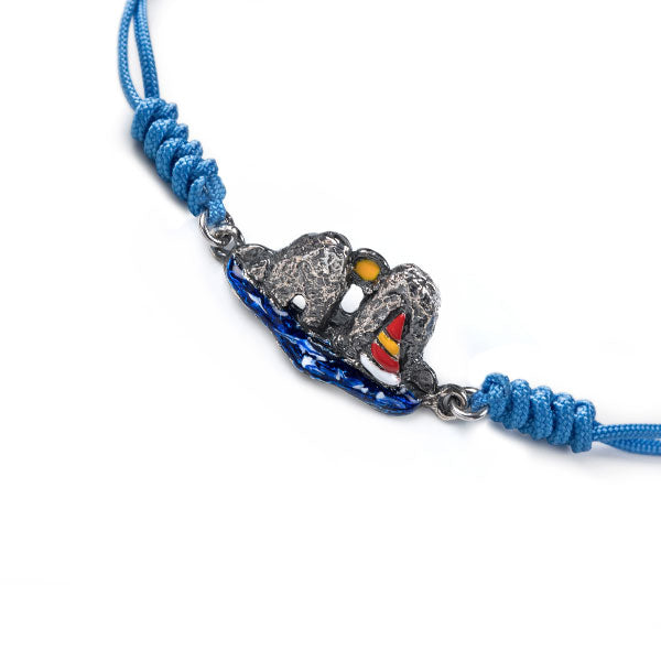 Bracciale donna Isola Bella Faraglioni di Capri in argento e cordino 20000801