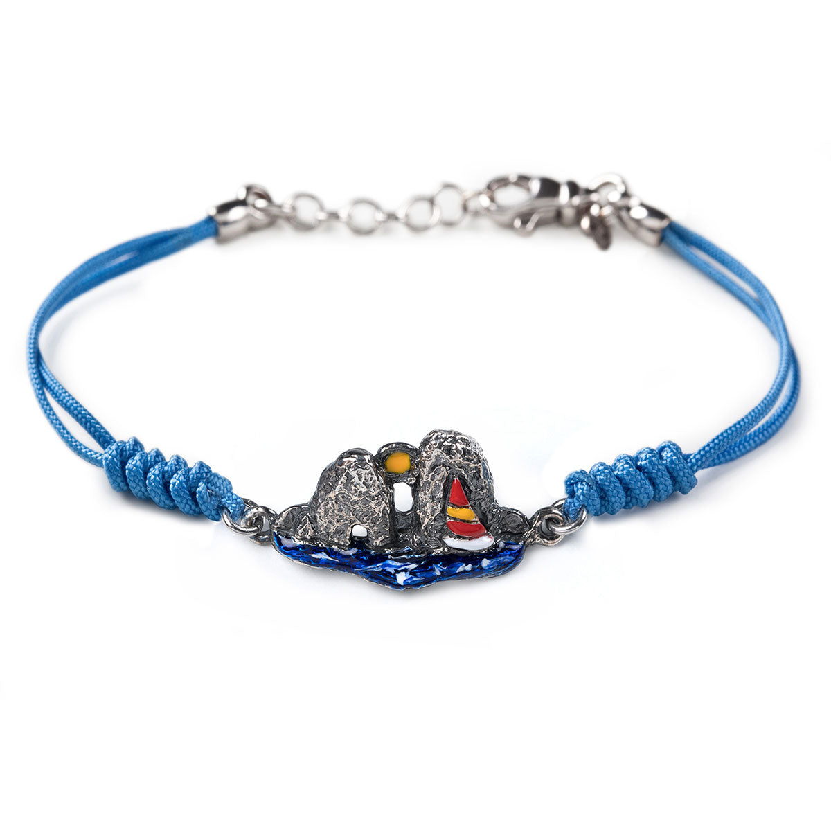 Bracciale donna Isola Bella Faraglioni di Capri in argento e cordino 20000801