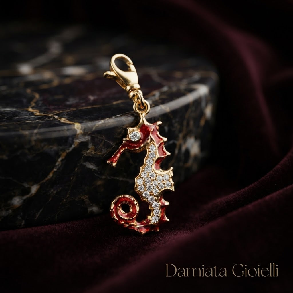 Charm donna Isola Bella Ippocampo in argento e zirconi ref. 20000824