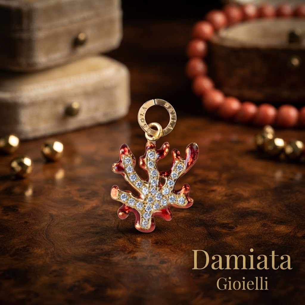 Charm donna Isola Bella Corallo in argento e zirconi ref. 20000872