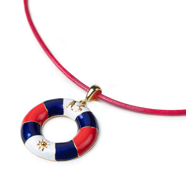 Collana unisex Isola Bella Salvagente in argento e cordino 20000895