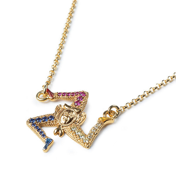 Collana donna Isola Bella Trinacria in argento con zirconi 20000947