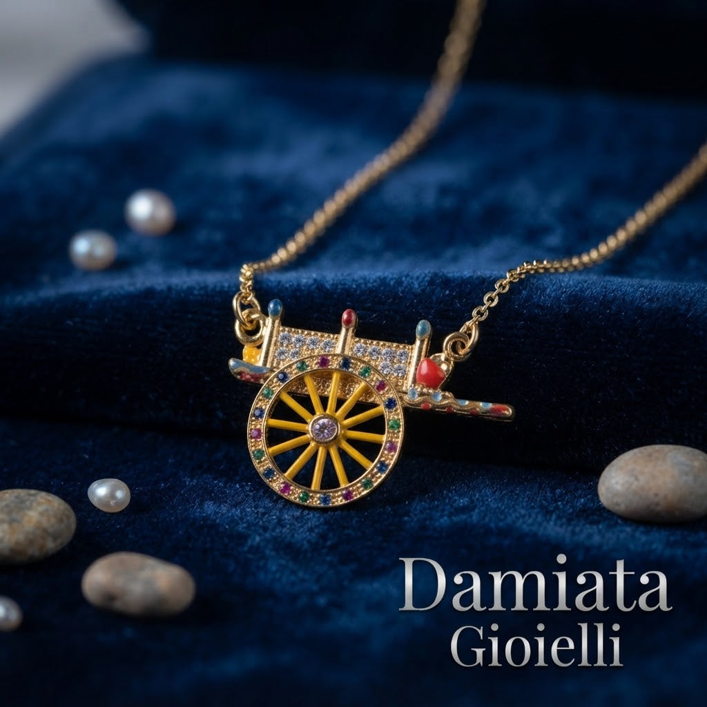 Collana donna Isola Bella Carretto Siciliano in argento e zirconi ref. 20000948