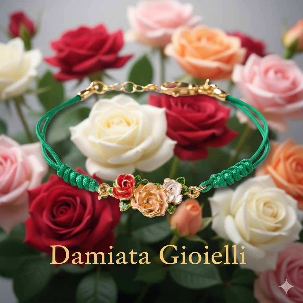 Bracciale donna Isola Bella Rosa in argento e cordoncino 20001019