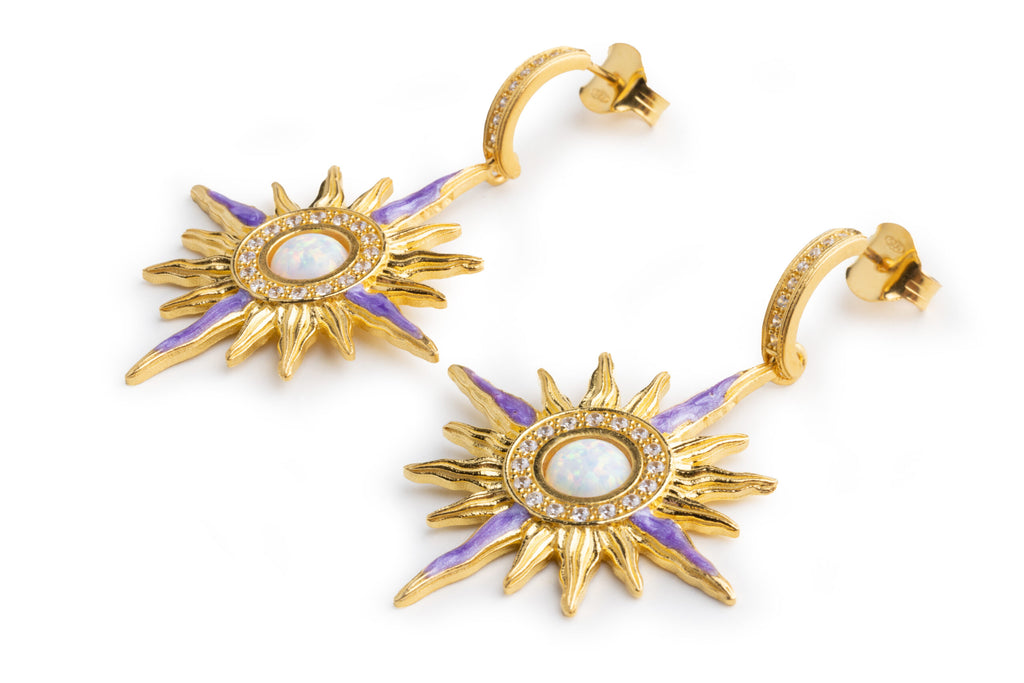 Orecchini donna Isola Bella Astro in argento, opale sintetico e zirconi 20001285