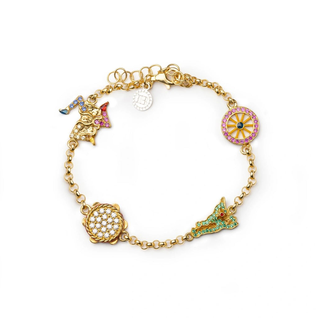 Bracciale donna Isola Bella Simboli Siciliani in argento con zirconi 20001357
