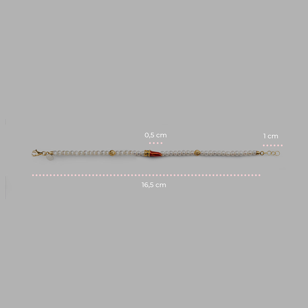 Bracciale donna Isola Bella Corno Portafortuna in argento e perle 20001400