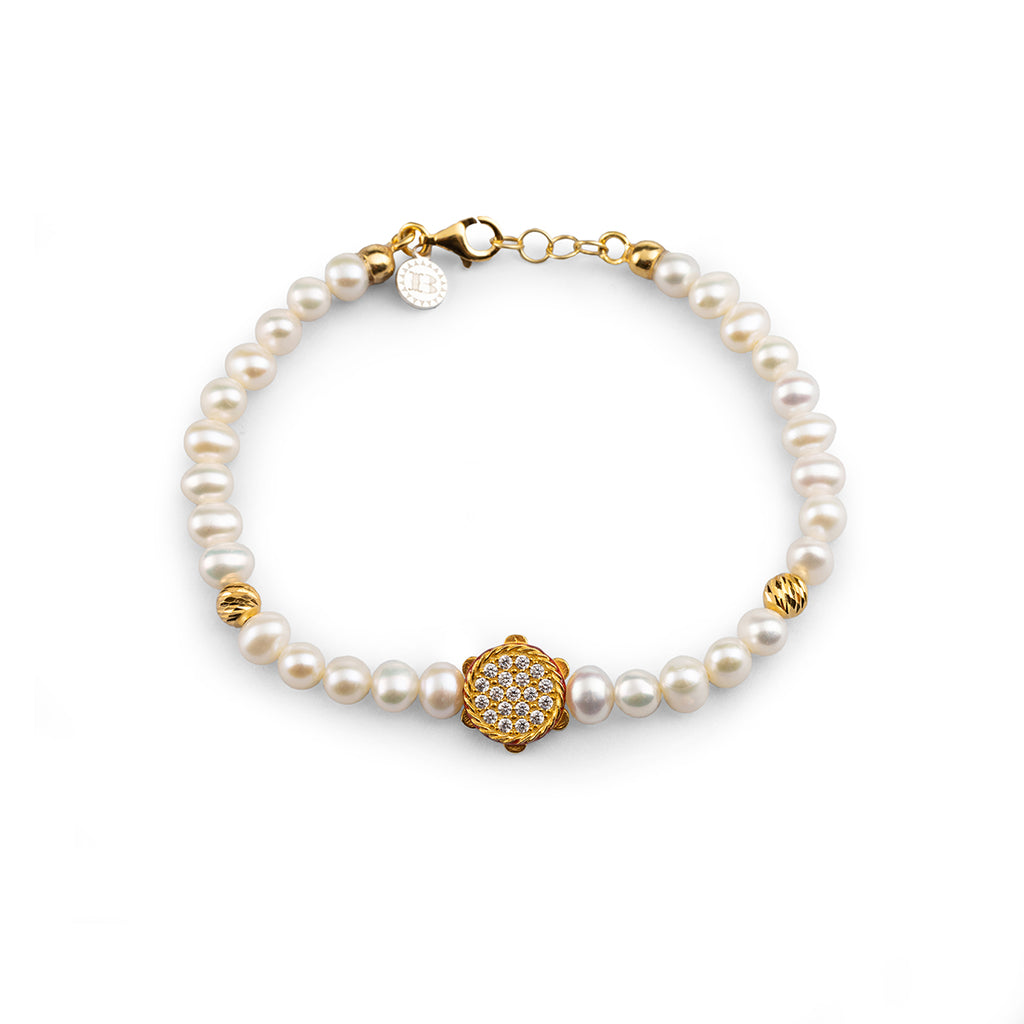 Bracciale donna Isola Bella Tamburello in argento, perle e zirconi 20001403