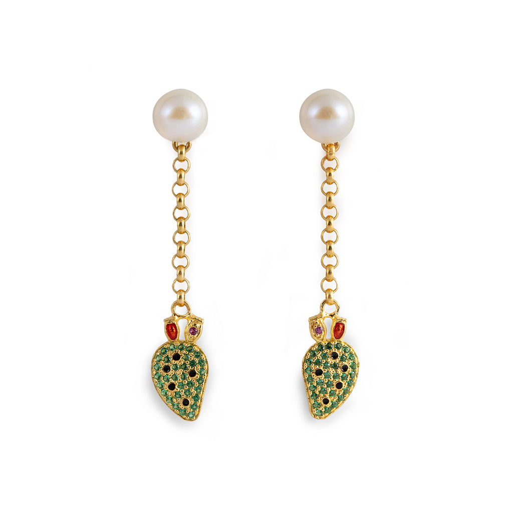 Orecchini donna Isola Bella Fico d'India in argento, perle e zirconi 20001406