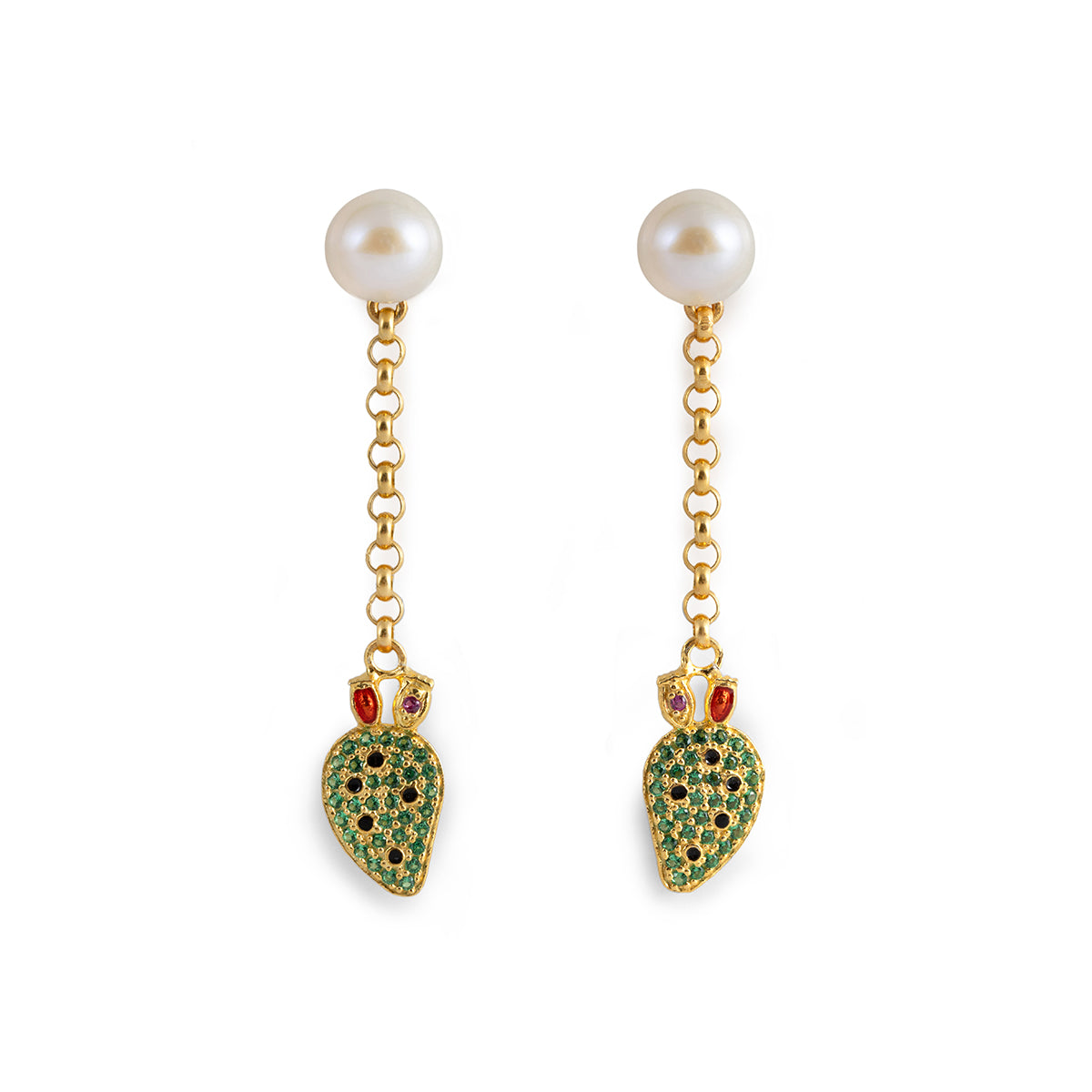 Orecchini donna Isola Bella Fico d'India in argento, perle e zirconi 20001406