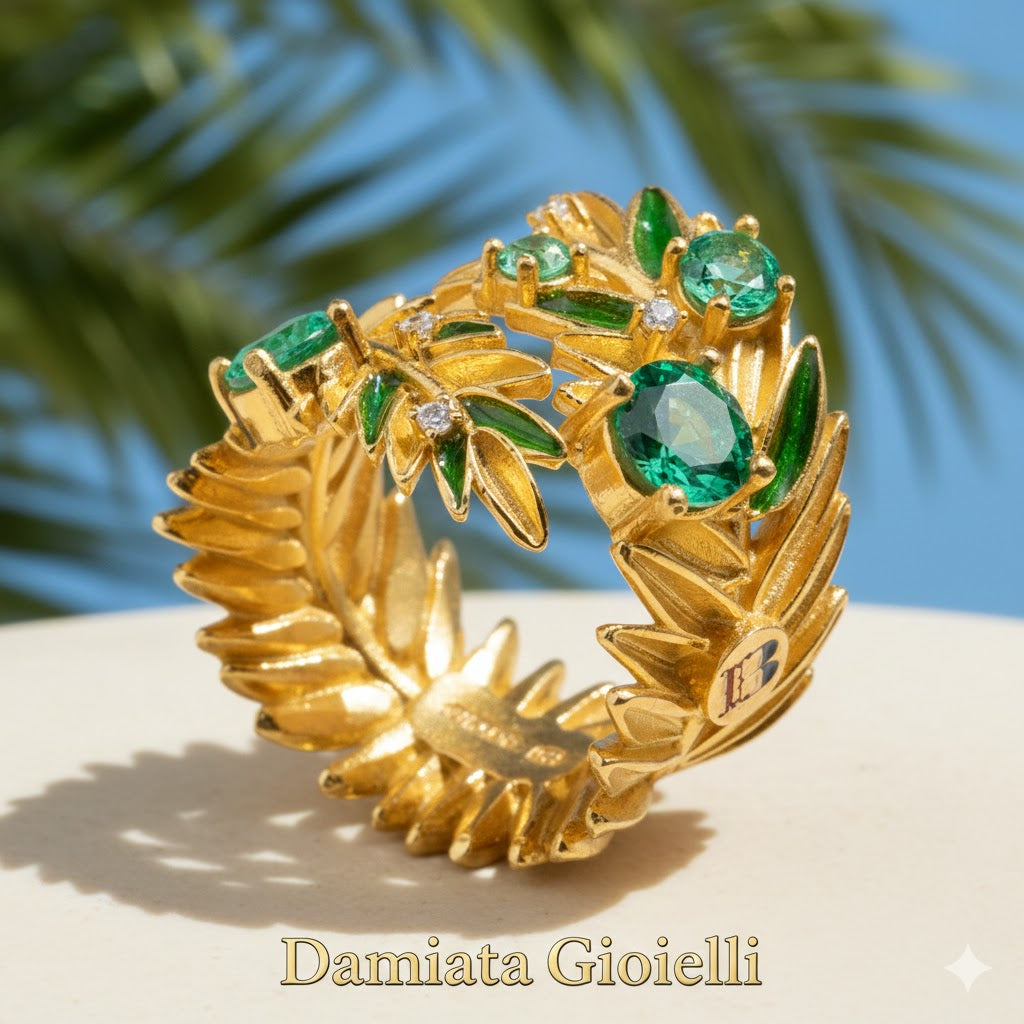 Anello donna Isola Bella Palme in argento e zirconi 20001432