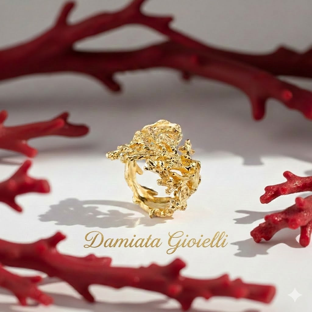 Anello donna Isola Bella Corallo in argento dorato 20001468
