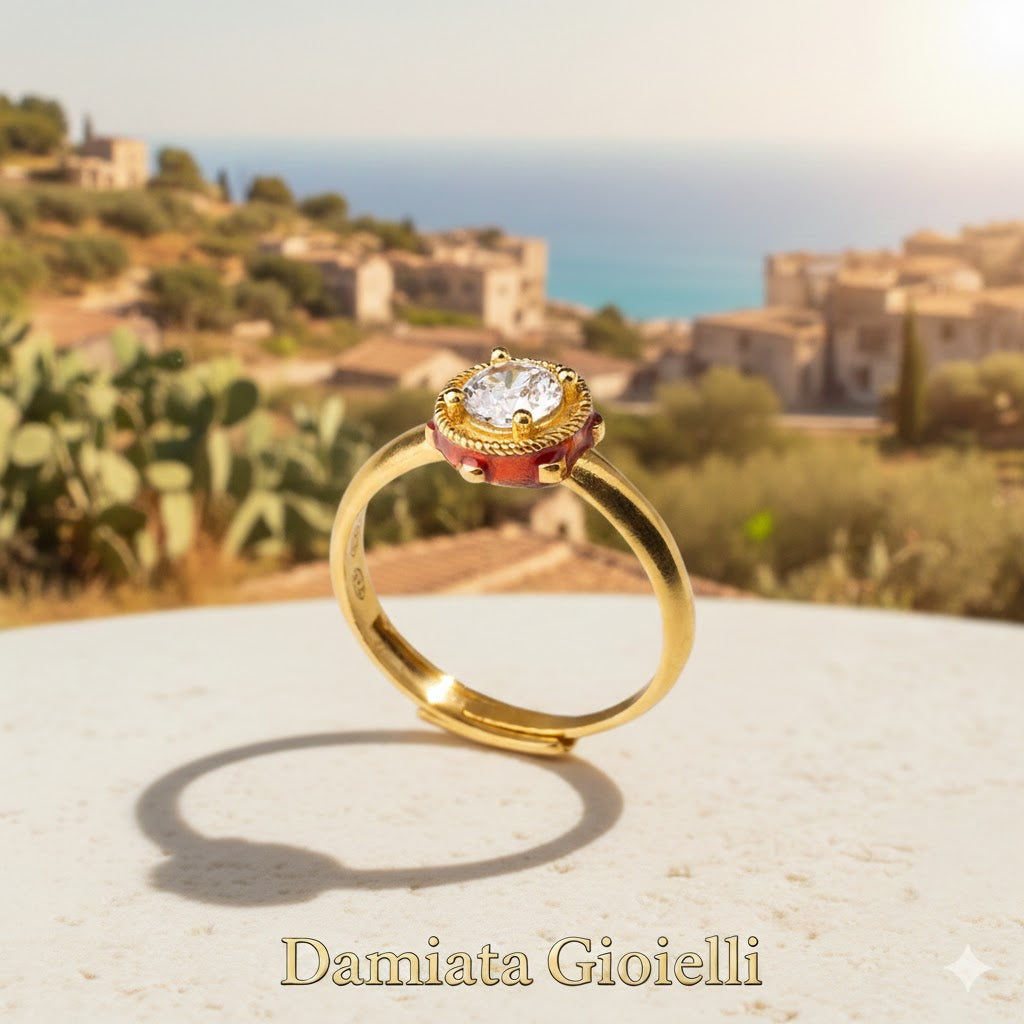 Anello donna Isola Bella Tamburello in argento e zircone 20001469