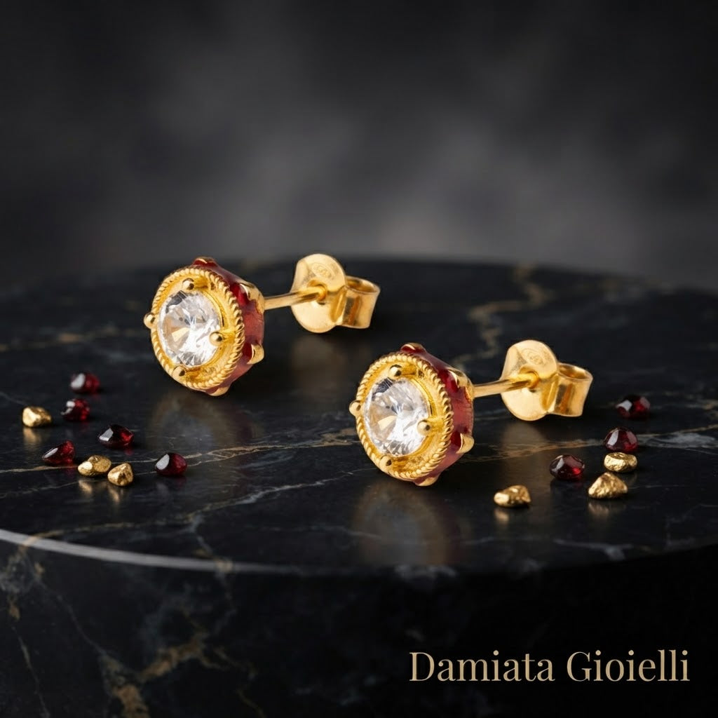 Orecchini donna Isola Bella Tamburello in argento e zirconi ref. 20001470