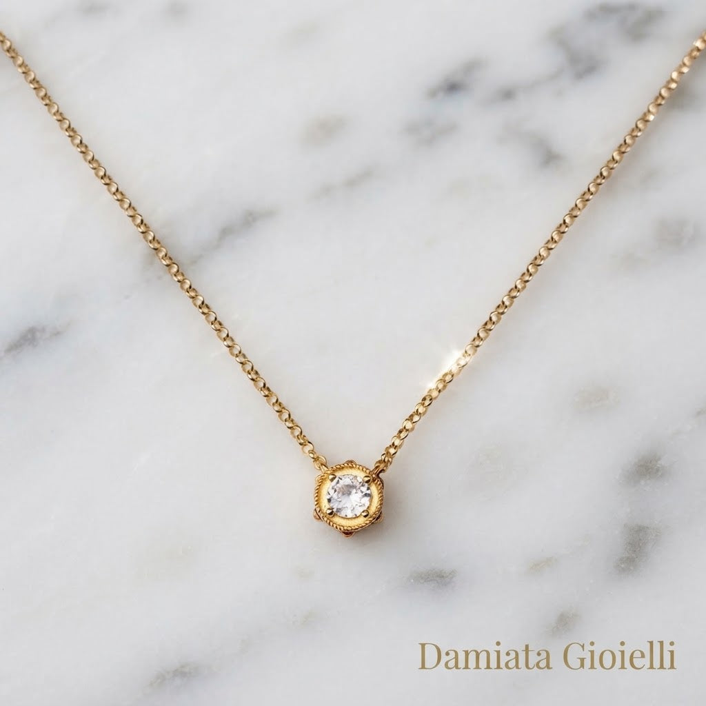 Collana donna Isola Bella Tamburello in argento e zircone ref. 20001471