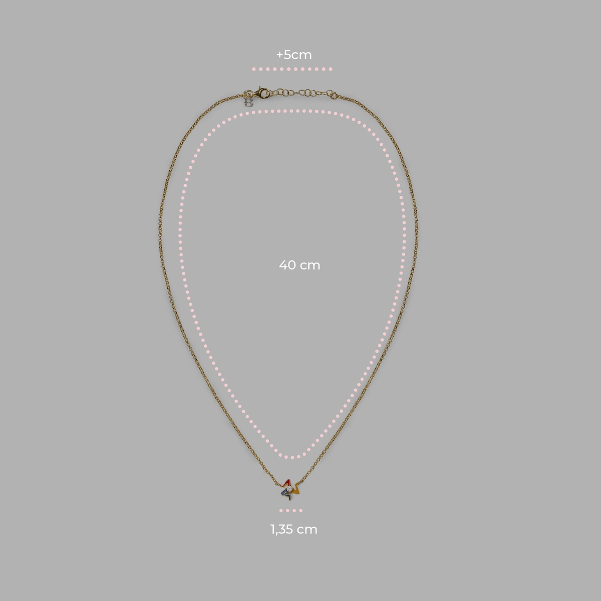 Collana donna Isola Bella Trinacria in argento e zircone 20001474