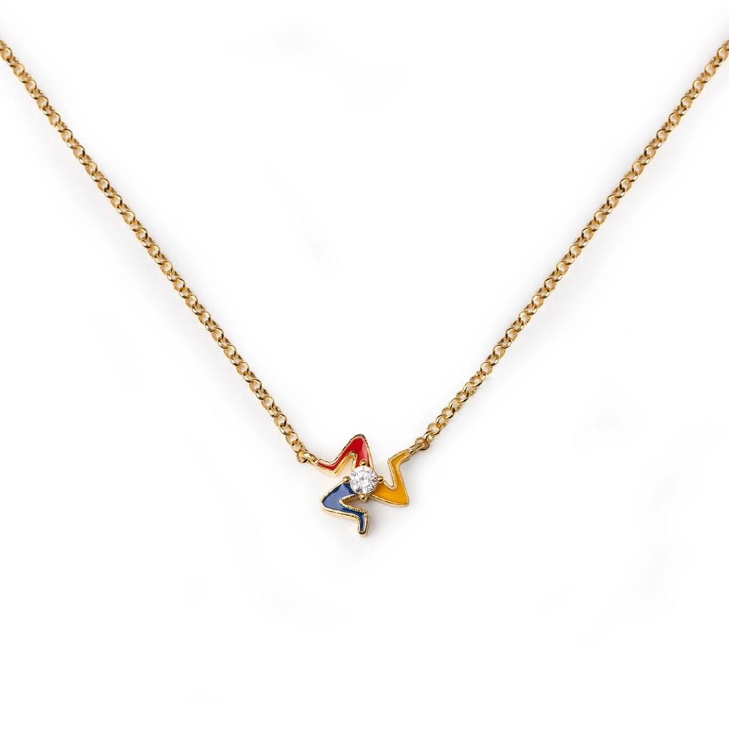 Collana donna Isola Bella Trinacria in argento e zircone 20001474