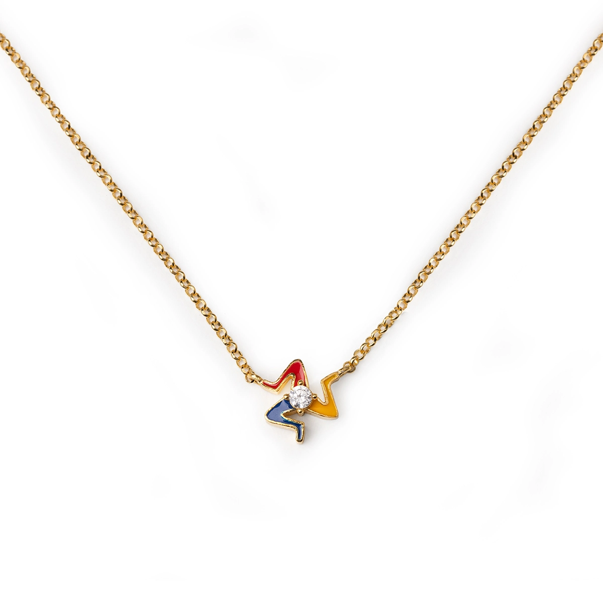 Collana donna Isola Bella Trinacria in argento e zircone 20001474