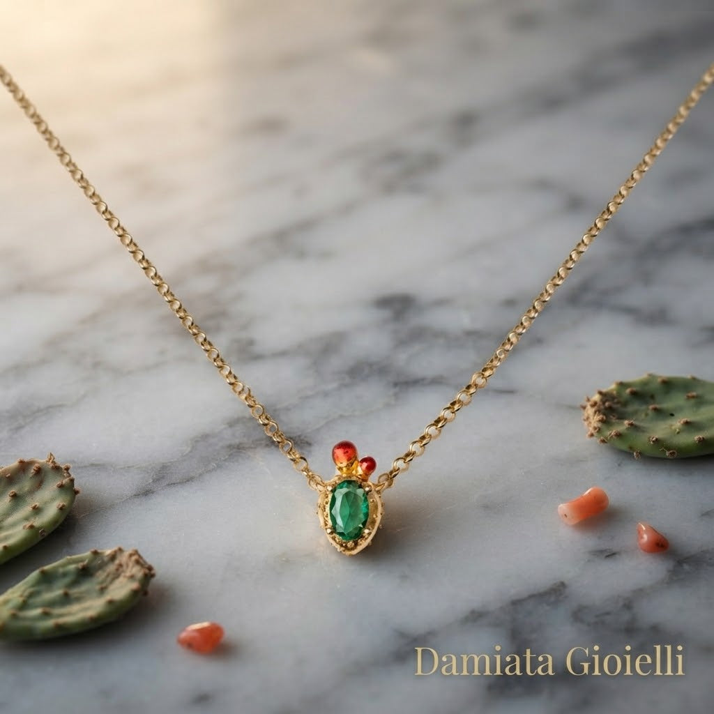 Collana donna Isola Bella Fico d'India in argento e zirconi ref. 20001477