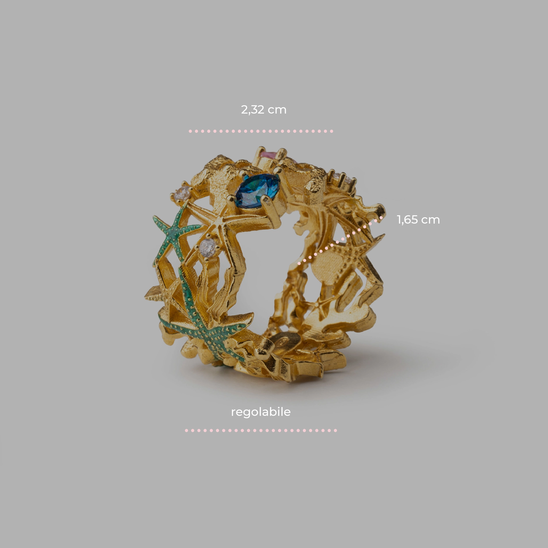 Anello donna Isola Bella Stelle di Mare in argento e zirconi 20001480