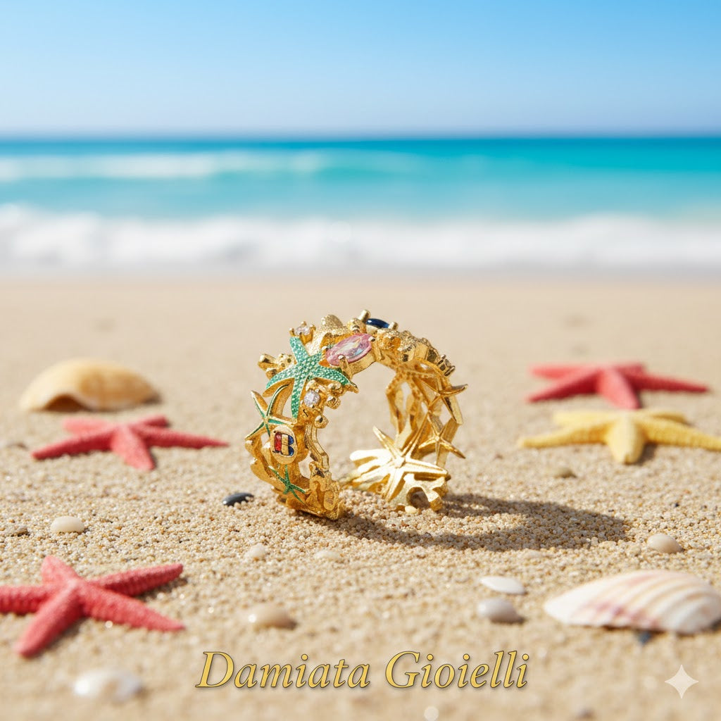 Anello donna Isola Bella Stelle di Mare in argento e zirconi 20001480