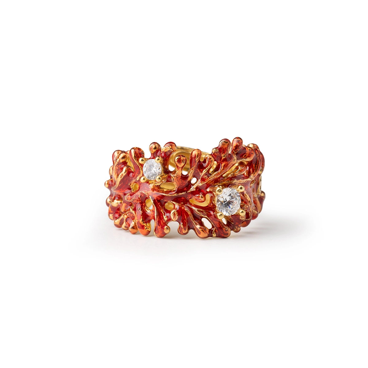 Anello donna Isola Bella Corallo in argento e zirconi 20001485