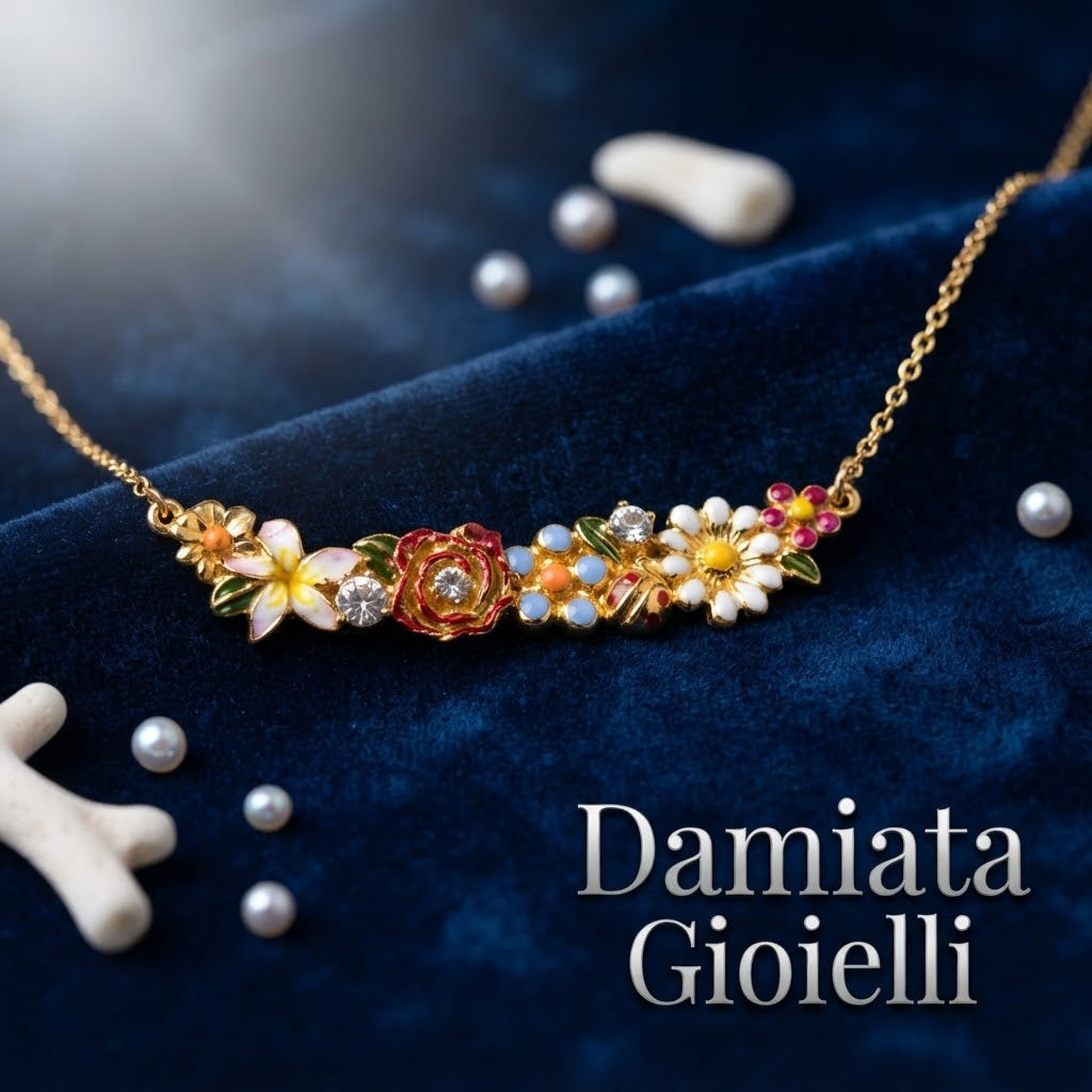 Collana donna Isola Bella Giardino Fiorito in argento e zirconi ref. 20001486
