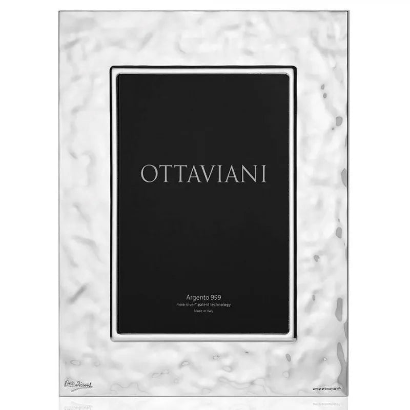 Cornice portafoto Ottaviani in argento retro legno, misure 20x25 ref. 2003