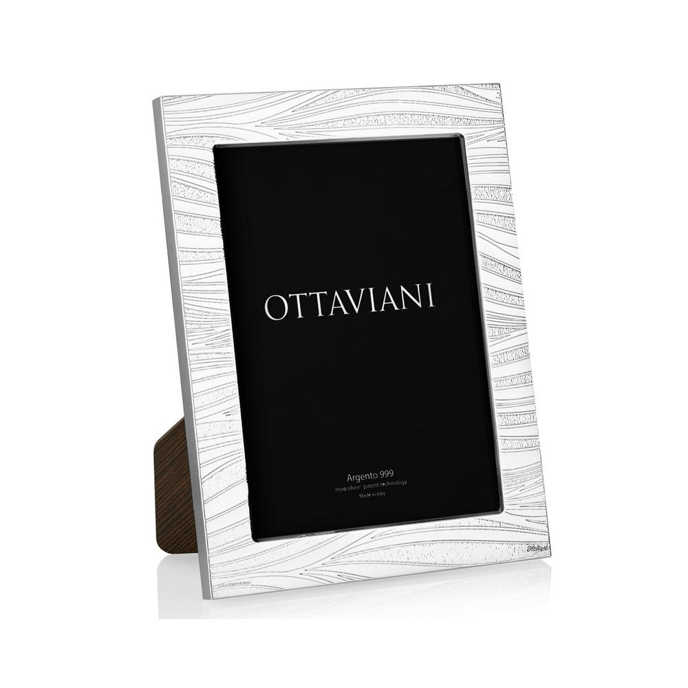 Cornice portafoto Ottaviani in argento retro legno, misure 20x25 ref. 2004
