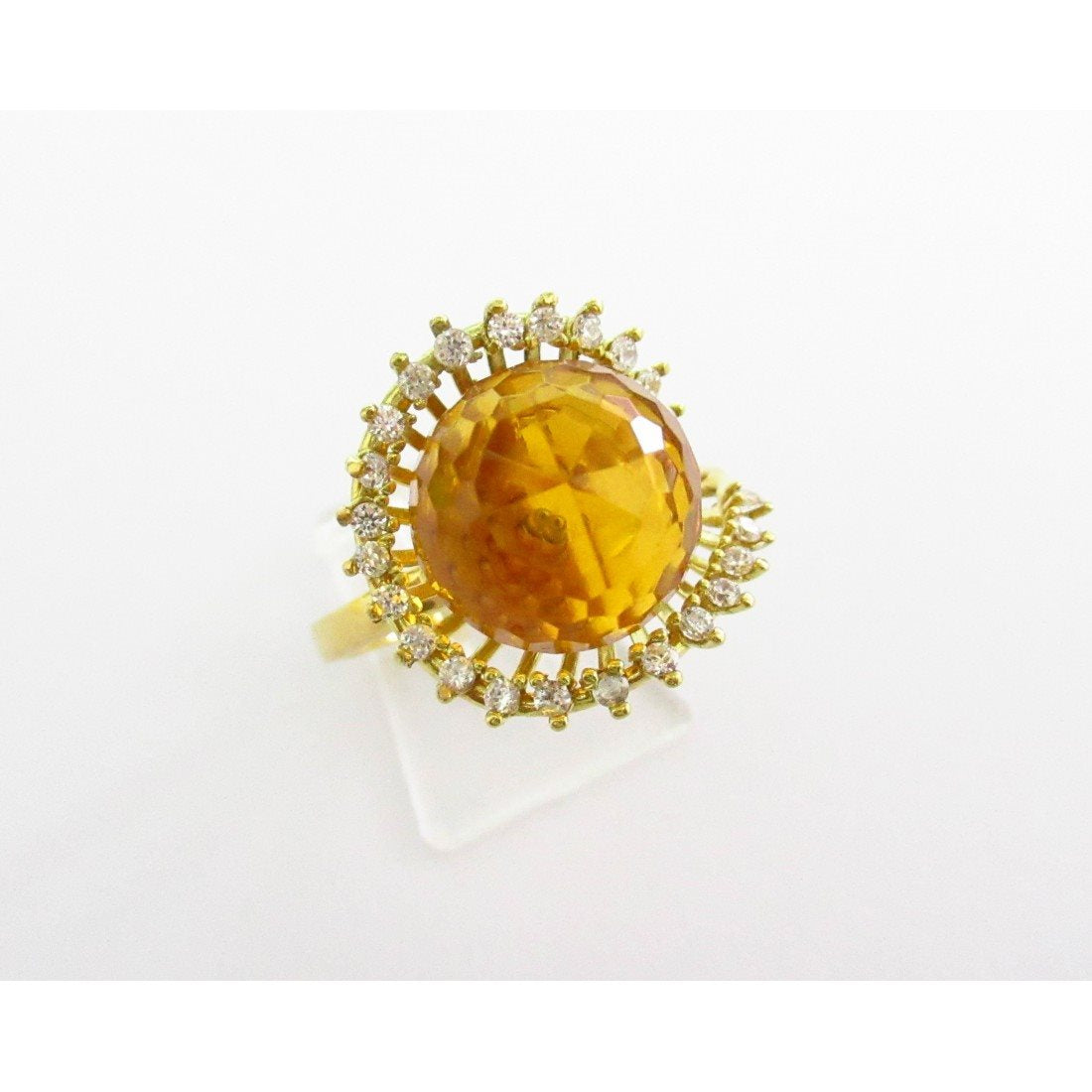 Anello donna Damiata Gioielli in oro giallo con quarzo e zirconi 2100/102/4