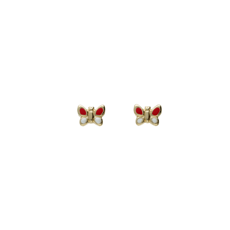 Orecchini a farfalla bambina Damiata Gioielli in oro giallo smaltato 210/4/102/2