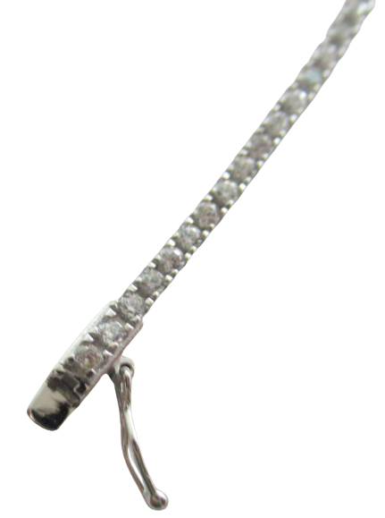 Bracciale tennis con croce unisex Damiata Gioielli in oro bianco e zirconi 2105/102/1