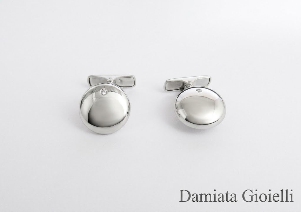 Copribottoni uomo Damiata Gioielli in oro bianco e diamanti di 0,02 carati ref. 2105/6/102