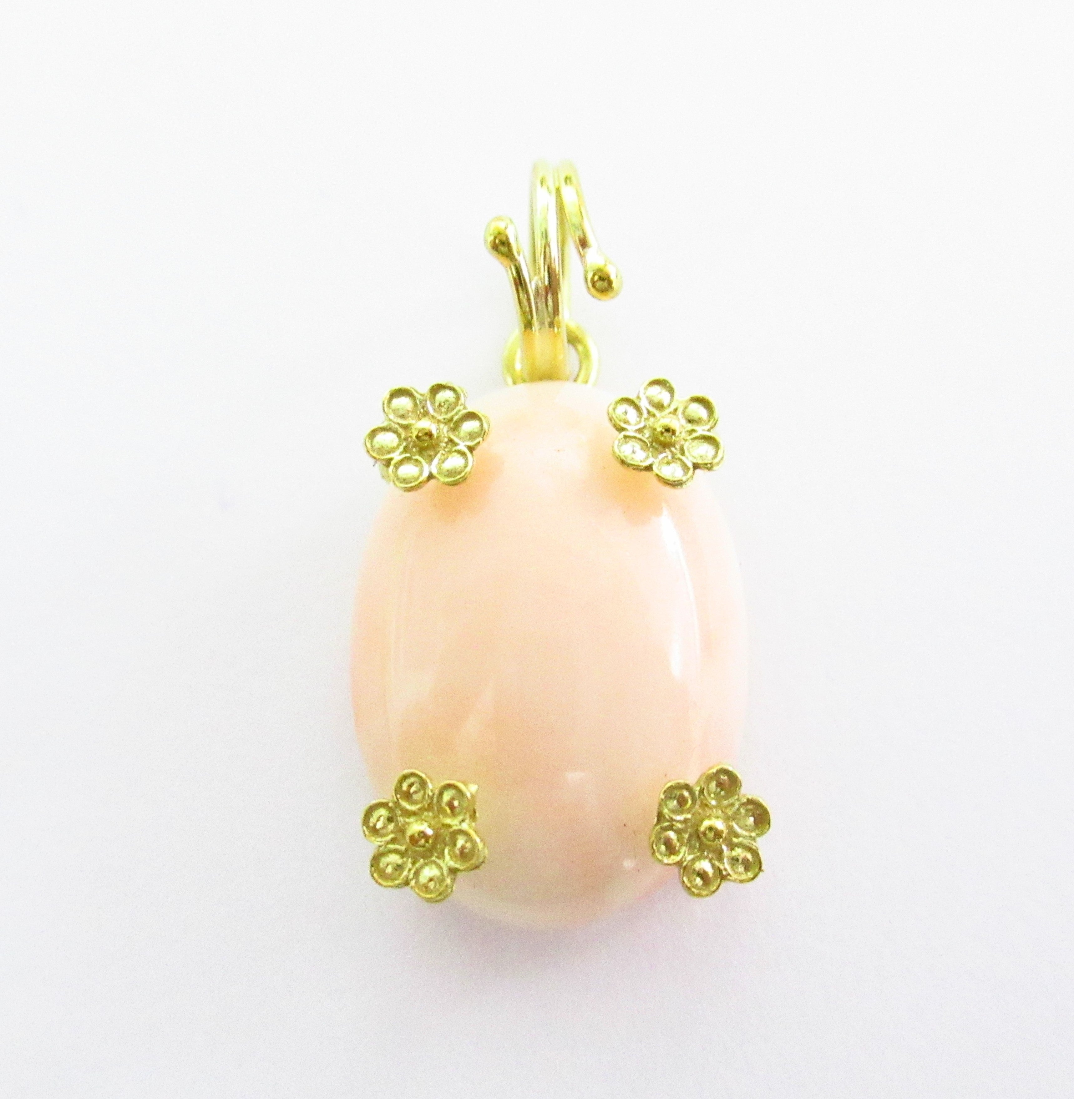 Ciondolo donna Damiata Gioielli in oro giallo e corallo rosa 2110/102