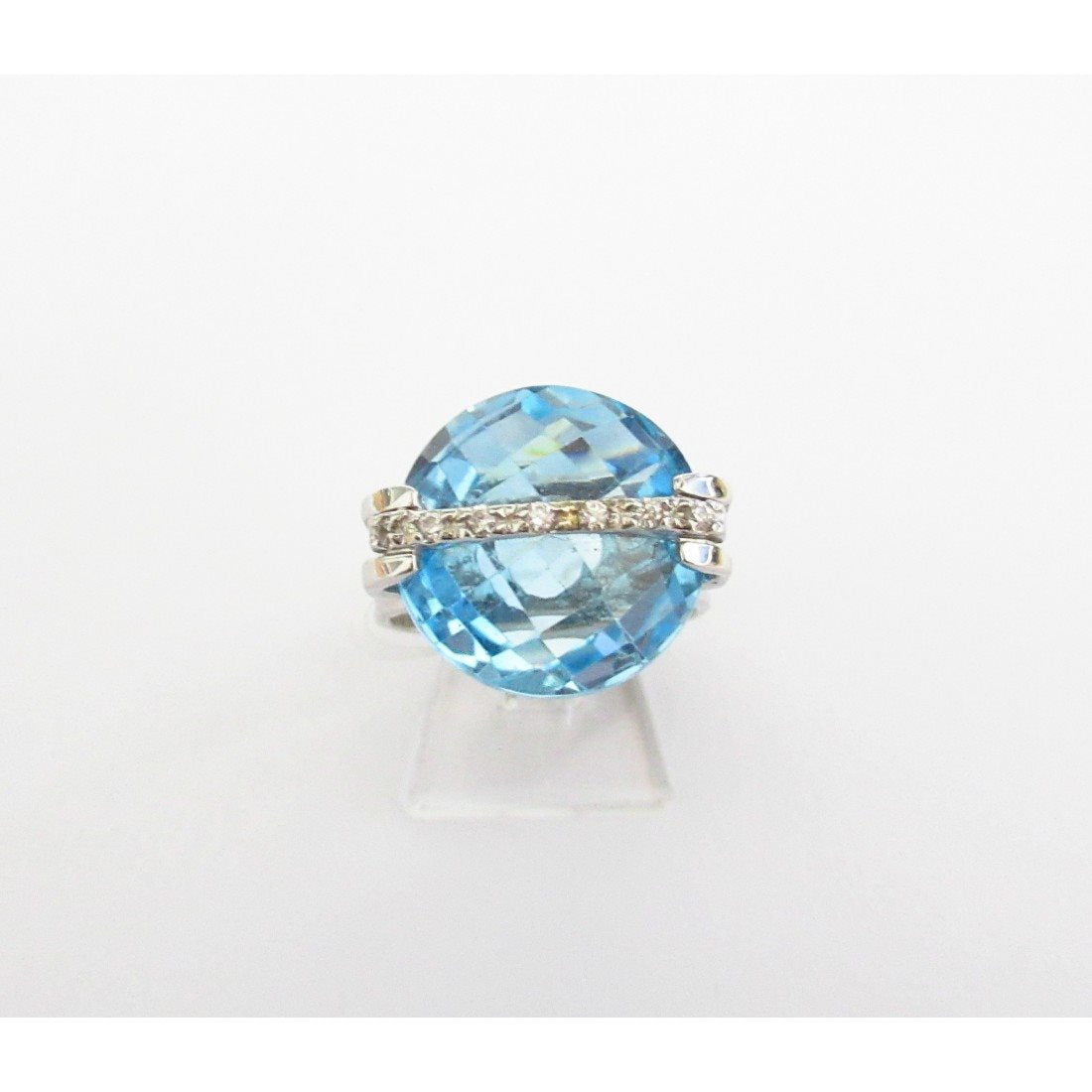 Anello donna Damiata Gioielli in oro bianco, quarzo e zirconi 2111/102