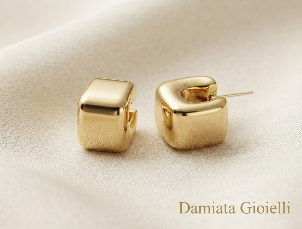 Orecchini quadrati donna Damiata Gioielli in oro giallo ref. 2113/102/1