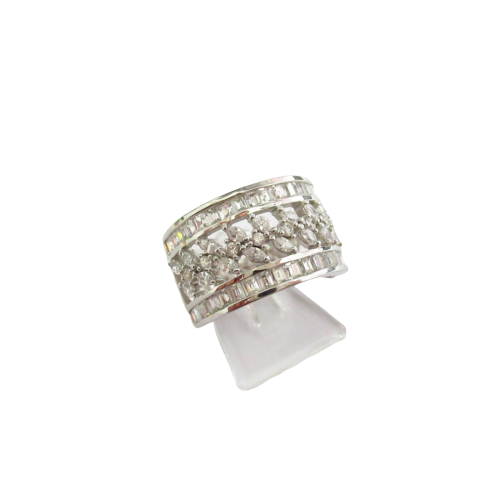 Anello a fascia donna Damiata Gioielli in oro bianco e zirconi 2114/102/1
