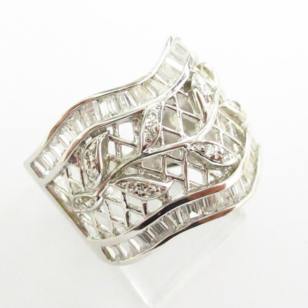 Anello a fascia donna Damiata Gioielli in oro bianco con zirconi 2118/102/2